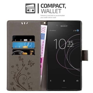 Sony Xperia XZ1 Suojakuori Lompakkokotelo (harmaa)