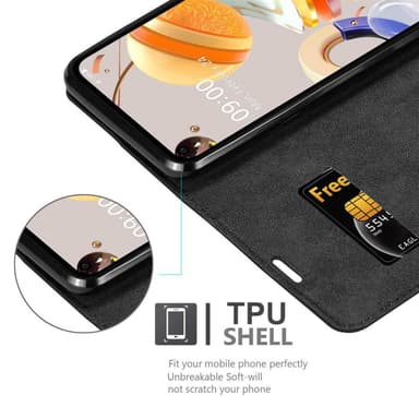 LG K61 Suojakuori Lompakkokotelo (Musta)
