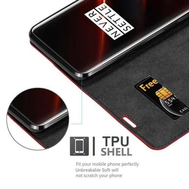 OnePlus 7T PRO Suojakuori Lompakkokotelo (Punainen)