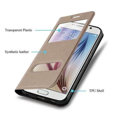 Lompakkokotelo Samsung Galaxy S6 Case (Ruskea)