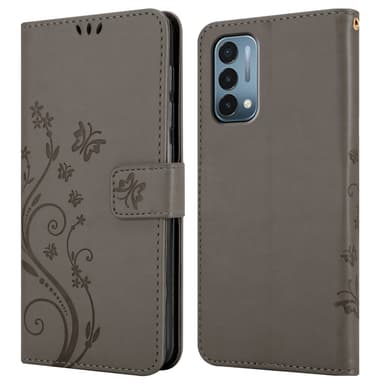 OnePlus Nord N200 5G Suojakuori Lompakkokotelo (harmaa)