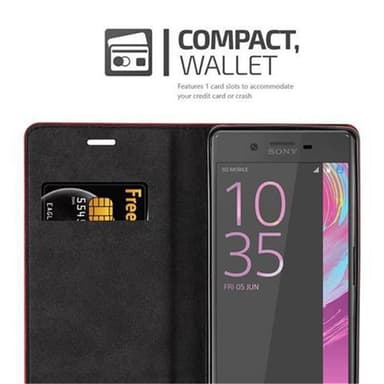 Sony Xperia X Suojakuori Lompakkokotelo (Punainen)