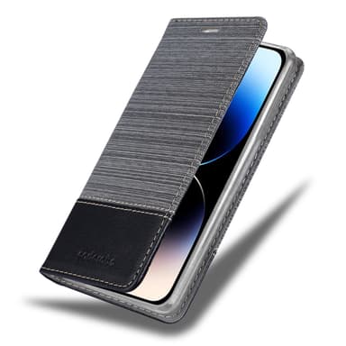 iPhone 14 PRO Suojakuori Lompakkokotelo (harmaa)