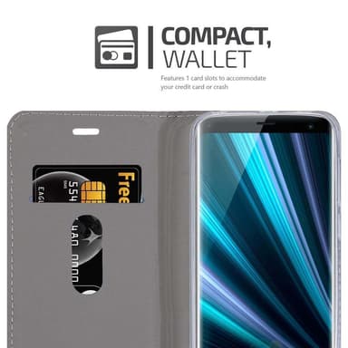 Sony Xperia XZ3 Suojakuori Lompakkokotelo (harmaa)