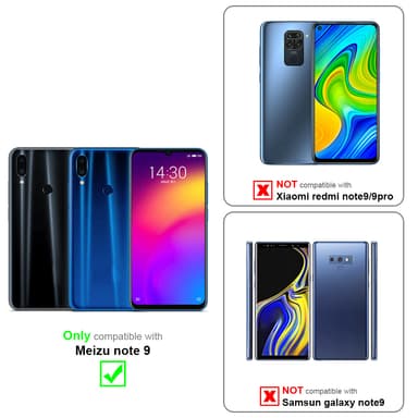 MEIZU NOTE 9 Suojakuori Lompakkokotelo (Musta)
