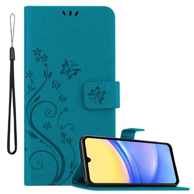 Samsung Galaxy A15 Suojakuori Lompakkokotelo (Sininen)