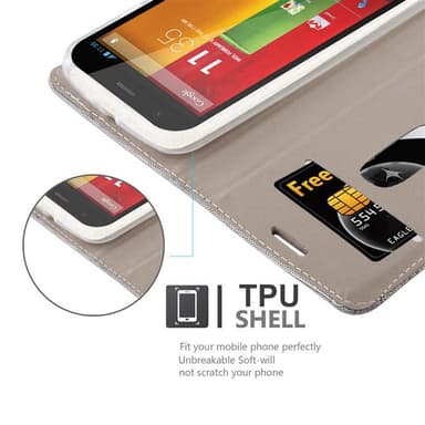 Motorola MOTO G2 Suojakuori Lompakkokotelo (harmaa)