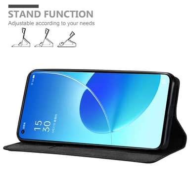 Oppo Reno6 5G Suojakuori Lompakkokotelo (Musta)