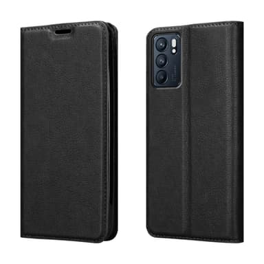 Oppo Reno6 5G Suojakuori Lompakkokotelo (Musta)
