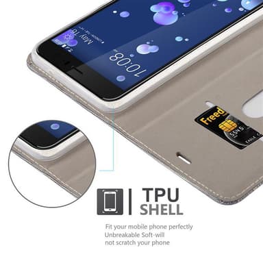 HTC OCEAN / U11 Suojakuori Lompakkokotelo (harmaa)