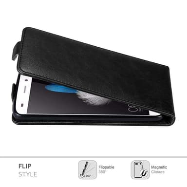 Huawei P8 LITE 2015 Suojakuori Lompakkokotelo (Musta)