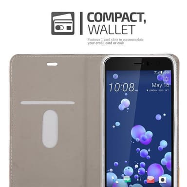 HTC OCEAN / U11 Suojakuori Lompakkokotelo (harmaa)