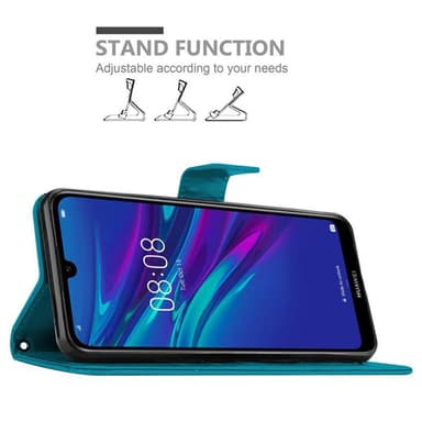 Huawei Y6 2019 Suojakuori Lompakkokotelo (Sininen)