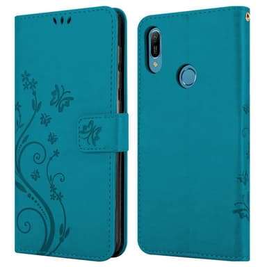 Huawei Y6 2019 Suojakuori Lompakkokotelo (Sininen)