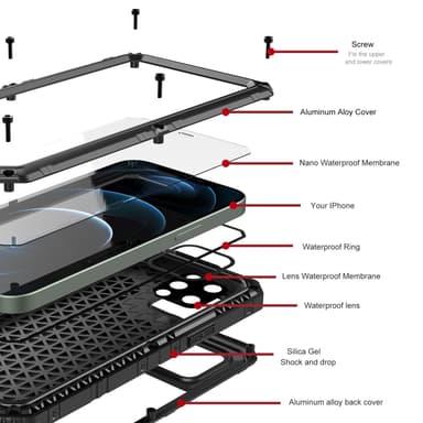 iPhone 12 PRO Suojakuori Kuoret (Musta)