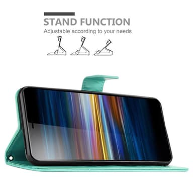 Sony Xperia L3 Suojakuori Lompakkokotelo (Turkoosi)
