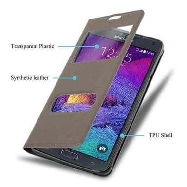 Lompakkokotelo Samsung Galaxy NOTE 4 Case (Ruskea)