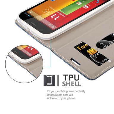 Motorola MOTO G2 Suojakuori Lompakkokotelo (Sininen)