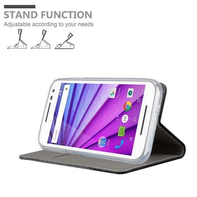 Motorola MOTO G3 Suojakuori Lompakkokotelo (harmaa)