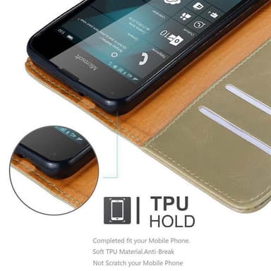 Nokia Lumia 550 Suojakuori Lompakkokotelo (Ruskea)