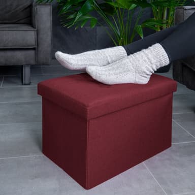 Taitettava Jakkara 49x30x30 cm Jalkatuki (punainen)