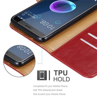 HTC Desire 12 Suojakuori Lompakkokotelo (Punainen)