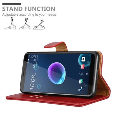 HTC Desire 12 Suojakuori Lompakkokotelo (Punainen)