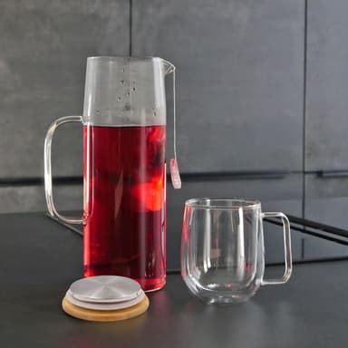 Karahvi Teekannu Kahvipannu 1,6L borosilikaattilasia