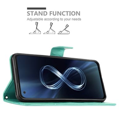 Asus ZenFone 8 Suojakuori Lompakkokotelo (Turkoosi)
