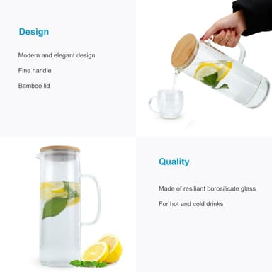 Karahvi Teekannu Kahvipannu 1,6L borosilikaattilasia