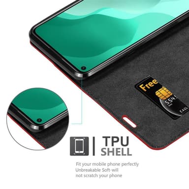 Huawei NOVA 7 SE Suojakuori Lompakkokotelo (Punainen)