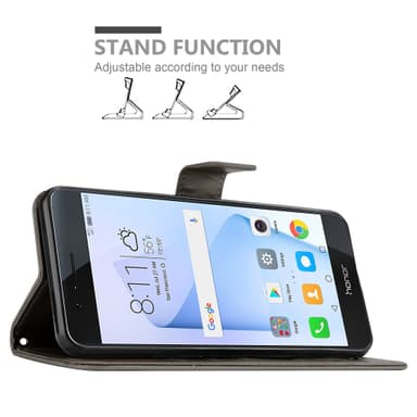 Honor 8 / 8 PREMIUM Suojakuori Lompakkokotelo (harmaa)