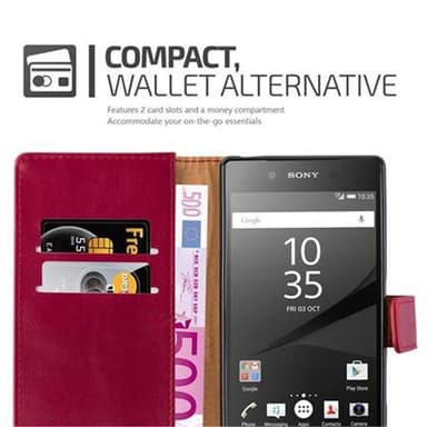 Sony Xperia Z5 Suojakuori Lompakkokotelo (Punainen)