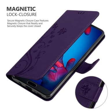 Huawei P20 Suojakuori Lompakkokotelo (Violetti)