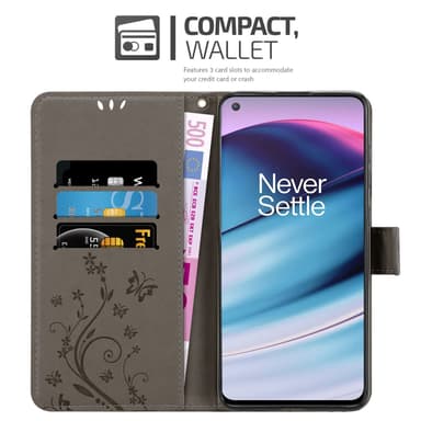 OnePlus Nord CE 5G Suojakuori Lompakkokotelo (harmaa)