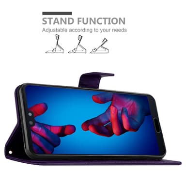 Huawei P20 Suojakuori Lompakkokotelo (Violetti)