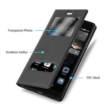 Lompakkokotelo Huawei P8 Case (Musta)