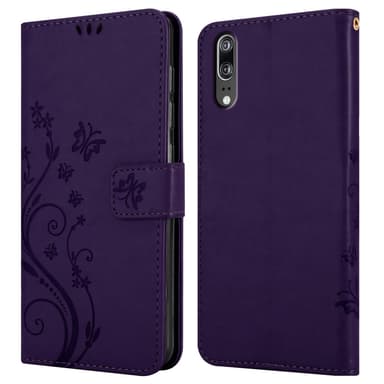Huawei P20 Suojakuori Lompakkokotelo (Violetti)