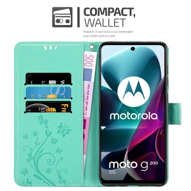 Motorola MOTO G200 5G Suojakuori Lompakkokotelo