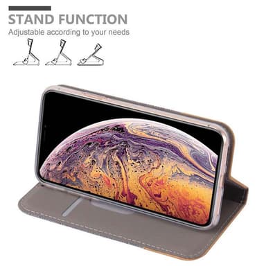 iPhone XS MAX Suojakuori Lompakkokotelo (harmaa)