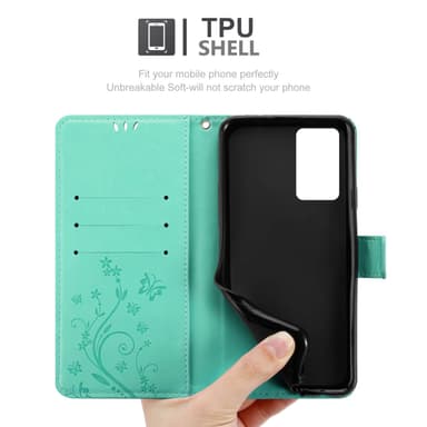 Oppo Reno6 PRO 5G Suojakuori Lompakkokotelo (Turkoosi)