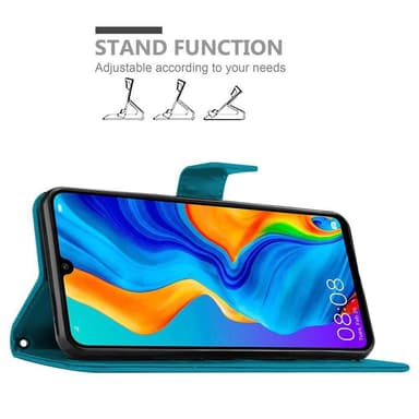 Huawei P30 LITE Suojakuori Lompakkokotelo (Sininen)