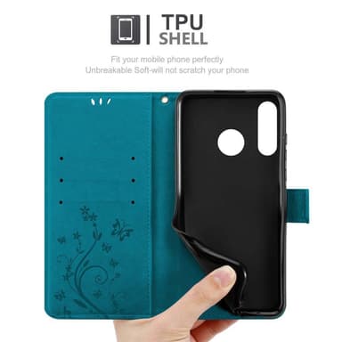 Huawei P30 LITE Suojakuori Lompakkokotelo (Sininen)