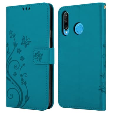 Huawei P30 LITE Suojakuori Lompakkokotelo (Sininen)