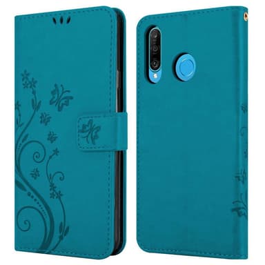 Huawei P30 LITE Suojakuori Lompakkokotelo (Sininen)