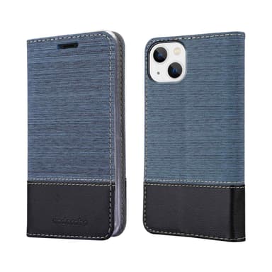iPhone 14 PLUS Suojakuori Lompakkokotelo (Sininen)