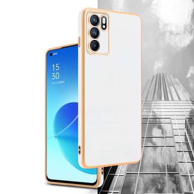 Oppo Reno6 5G Suojakuori Case Cover (Valkoinen)