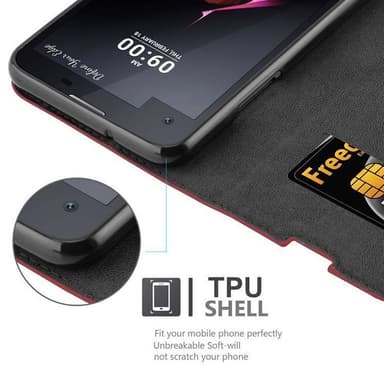 LG X SCREEN Suojakuori Lompakkokotelo (Punainen)