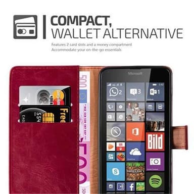 Nokia Lumia 640 Suojakuori Lompakkokotelo (Punainen)