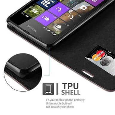 Nokia Lumia 540 Suojakuori Lompakkokotelo (Ruskea)